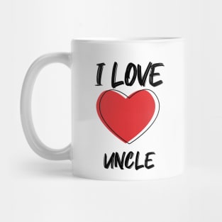 I Love uncle with Red Heart Mug